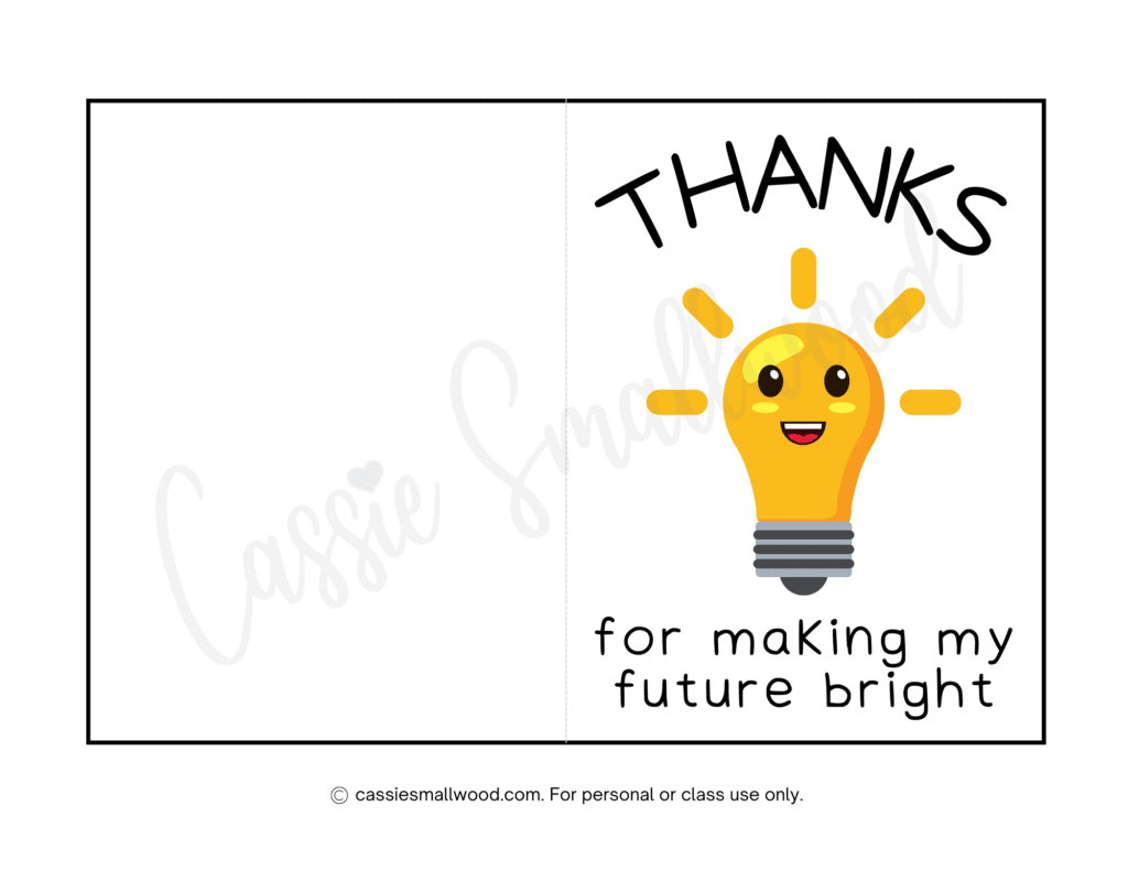 The Best Teacher Thank You Cards (21 Free Printables) - Cassie in Free Printable Appreciation Cards For Teachers