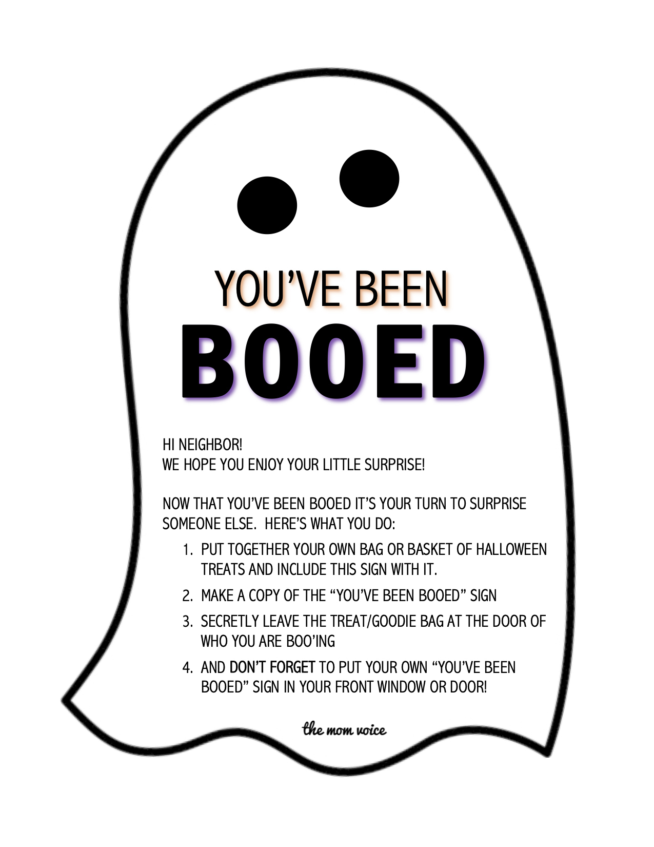 You'Ve Been Booed Free Download | The Mom Voice with regard to You&amp;#039;ve Been Booed Printable Free Download